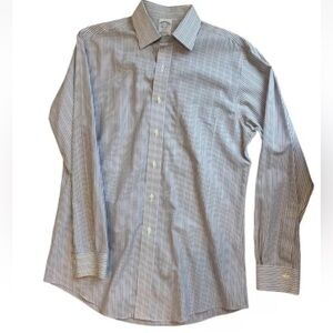 Brooks Brothers Regent Button Up Dress Shirt Mens 15 1/2-34 No Iron Supima